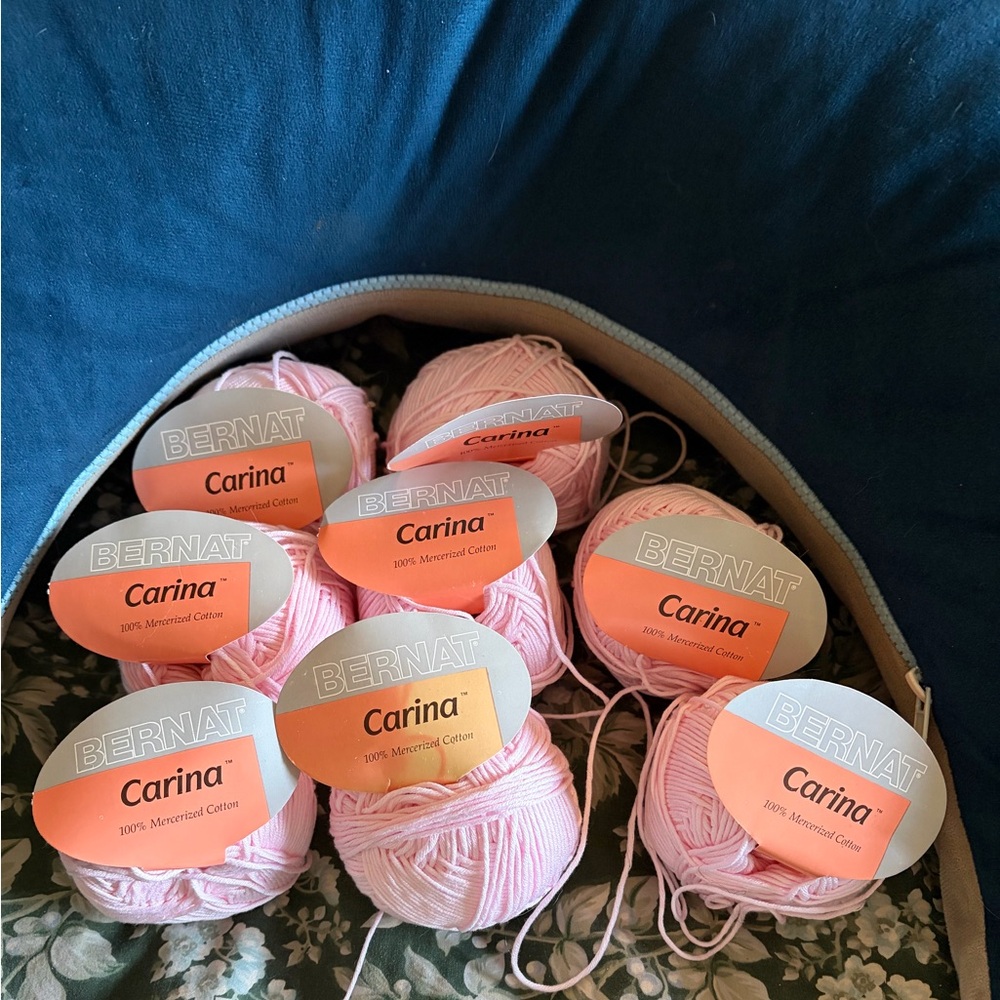 Bernat Carina Pink Yarn - Soft Light Pink Skeins 8 balls